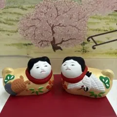 御伽犬（一対）置物 縁起物 犬筥