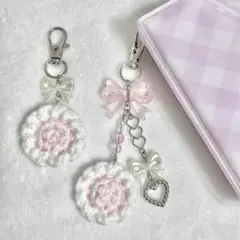 《限定値下》【No.446】ビーズキーホルダー 編み物 なるとまき