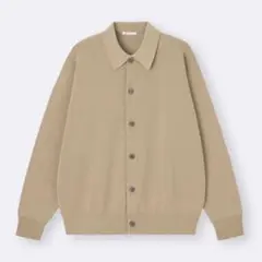 【新品】GU ジーユー ミラノリブ ポロカーディガン ベージュ