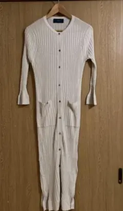 SHIPS アイボリー リブ編み カーディガン