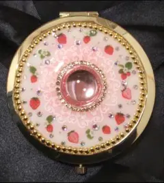 コンパクトミラー ハンドメイド　苺　 014