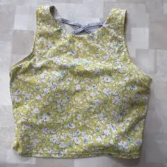 花柄 クロスバック ヨガタンクトップ