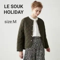 【美品】LE SOUK HOLIDAYノーカラーキルトジャケット