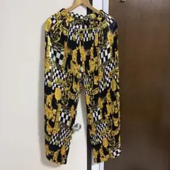 JUNYA WATANABE ワイドパンツ S 黒・金・白