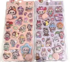 LABUBU ぷっくりおしり 夜光3Dシール 2枚セット