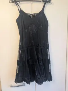 h.NAOTO　キャミワンピース　黒✕紫