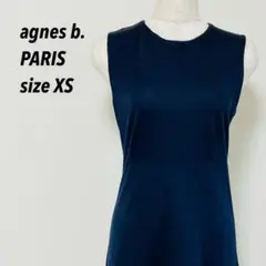 希少★フランス製 agnes b.アニエスベー ノースリーブワンピース ネイビー