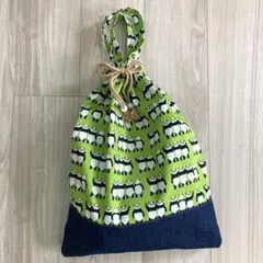 ハンドメイド ＊大きめ 持ち手付き 体操服袋