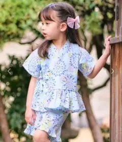 アプレレクール　甚平　花火柄　90