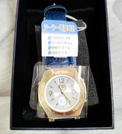 【新品・未使用・カバー・ケース付き】CASIO レディース ソーラー電波腕時計