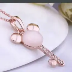 【新品未使用】ミッキー　ネックレス　ミニー　ピンクゴールド