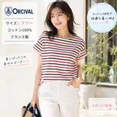 【美品】ORCIVAL ボーダー 半袖Tシャツ コットン100% フランス製 Fのサムネイル