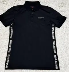 新品☆メンズS BRIEFINGゴルフ 定番ツアーハイネックシャツ 黒×赤ロゴ 