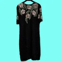 グッチ 花柄 フローラル フラワー 花 ワンピース ゴールドビーズ 長袖