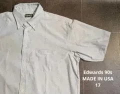 USA Edwards オックスフォード 半袖シャツ ボタンダウン ライトブルーのサムネイル