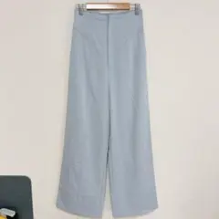 美品❣️レディメイド　ワイドパンツ　ハイウエスト　フリーサイズ ブルー　ゴム