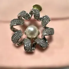 あこや真珠 本真珠　ブローチ　パール　華やか　9mm up