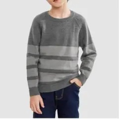 ☘️新品1点限り✨セーター キッズ 丸首 ボーイズ ボーダー柄セーター　130cm