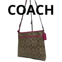 コーチ クロスボディ ショルダーバッグ シグネチャー PVC ベージュ B16