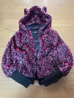 y2k 平成ギャル JSG ヒョウ柄 pink 猫耳 背中開き パーカー y2k 平成ギャル JSG ヒョウ柄 pink 猫耳 背中開き パーカー