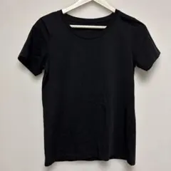 ユニクロ　ブラック　クルーネック　半袖Tシャツ　Mサイズ　エアリズム　シンプル