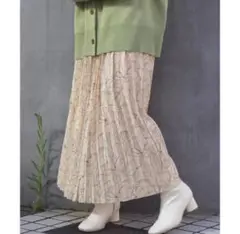 w closet 線画フラワープリントプリーツワッシャー加工スカートのサムネイル