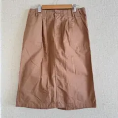 ロングスカート ミドル丈 L ベージュ ゆったり 大きめサイズ 春 無地 古着