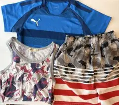 子供服3点セット 男の子 PUMA 水着 半袖　110cm 120cm