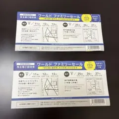 ワールド ファミリーセール 招待券 2枚のサムネイル