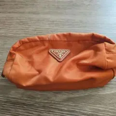 PRADA オレンジ ナイロン ポーチ