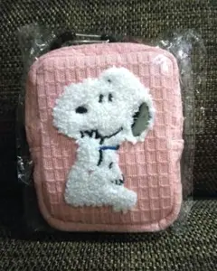 スヌーピー サガラ刺繍 カラビナ付きミニポーチ