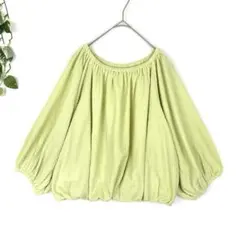 OPAQUE.CLIP ふくれジャガード バルーンスリーブカットソー M ライム