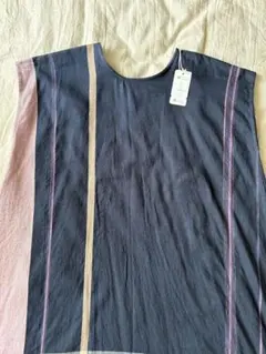 tamaki niime 　ロングワンピース　ブラック　ネイビー fuwa-T all cotton｜tamaki niime 玉木新雌