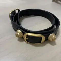美品　Balenciaga レザーブレスレットブラック　3連 楽天市場】【中古】BALENCIAGA 236345・1000・E・505293・S