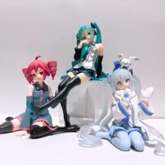 初音ミク 重音テト 雪ミク ぬーどるストッパー ちょこのせ フィギュア 黒星紅白