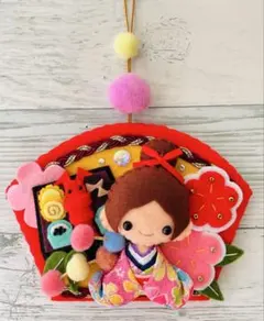 お正月リース＊ハンドメイド＊フェルトリース＊女の子＊④