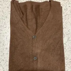 ブラウン Vネック カーディガン 2XL