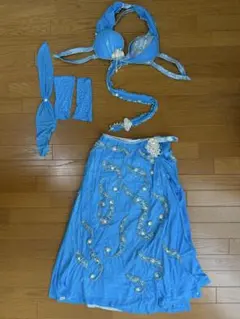 ベリーダンス セットアップ　ブルーシルバー