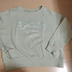 グリーン 裏起毛　長袖トレーナー 140