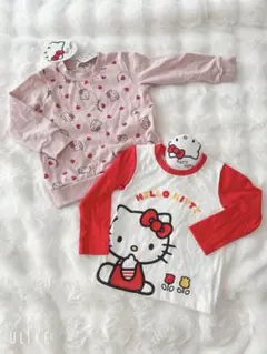 ハローキティ 長袖カットソー トレーナー 2枚セット100cm