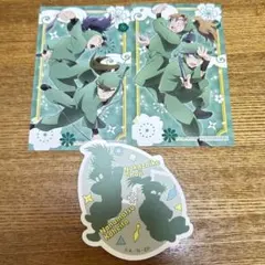 忍たま乱太郎　アニメイト特典ミニカード2種、トラベルステッカー