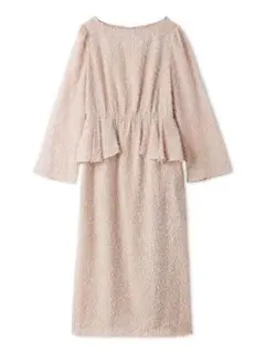 【試着のみ】セルフォード　フラッフィージャガードペプラムワンピース