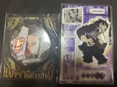 鬼滅の刃 不死川玄弥 バースデー缶バッジ アクリルジオラマ 2点セット