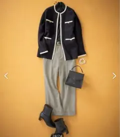 ニットジャケット ノーカラージャケット