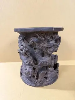 中国 台湾 獅祥 石彫刻 置き物 筆立て1点 - メルカリ