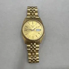 【希少】SEIKO 5 ファイブ 自動巻き デイデイト 稼動品　裏スケ