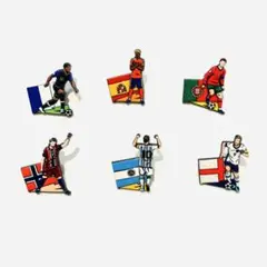 W杯 ピンバッジ6個 メッシ ロナウドエムバペ ヤマル ハーランド ケイン