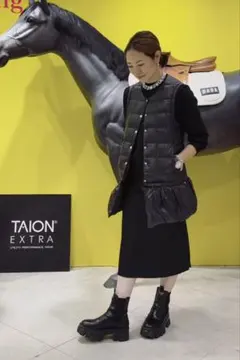 TAION EXTRA ペプラム裾ダウンパーツS ブラック　美品　popup限定