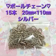 ボールチェーン 15本 シルバー 20mm×110mm