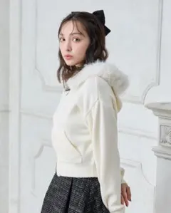 INGNI ファー付きニットパーカー